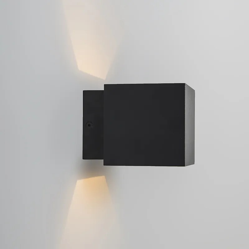 Dizajnová nástenná lampa čierna/zlatá vrátane LED - Caja