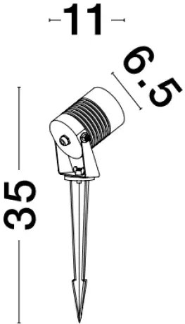 Vonkajšia LED lampa Stake 35 čierne