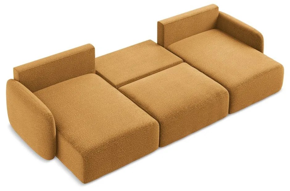 Oranžová rozkladacia/s úložným priestorom rohová pohovka Kalena – Makamii