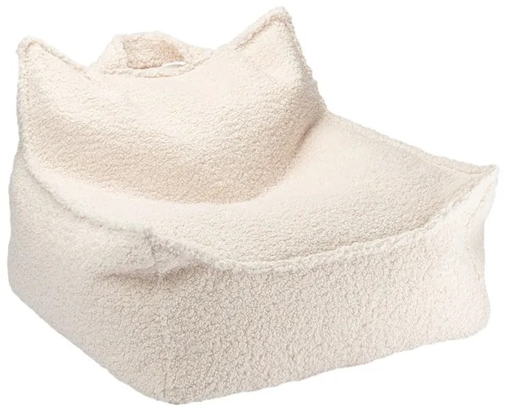 Krémovobiely detský sedací vak z textílie buklé Chair – Wigiwama