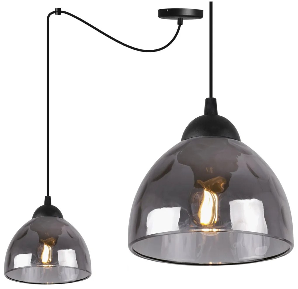 Závesné svietidlo Venice Spider, 1x grafitové sklenené tienidlo