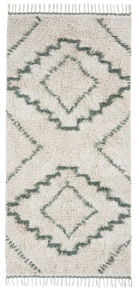 House Doctor Bavlnený koberec Minis Green 200 × 90 cm