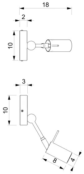 Nástenné bodové svietidlo IRIS 1xGU10/MR11/40W/230V čierna/zlatá