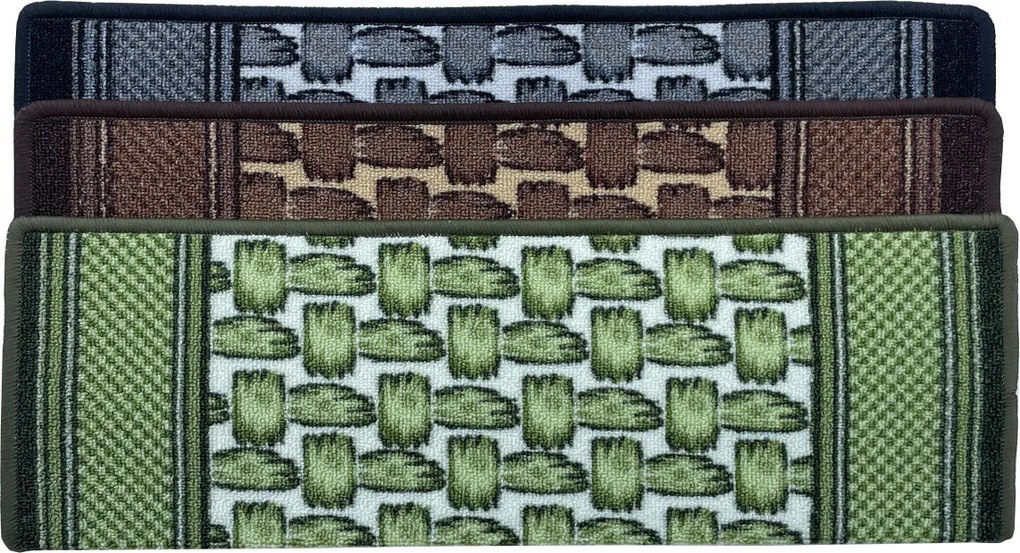 Nášľapy na schody Grenoble šedý obdĺžnik, samolepiaci - 24x65 obdĺžnik (rozmer vrátane ohybu) Vopi