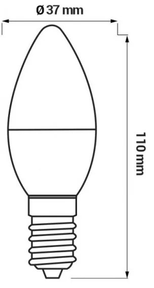 LED žiarovka E14 C37 8W