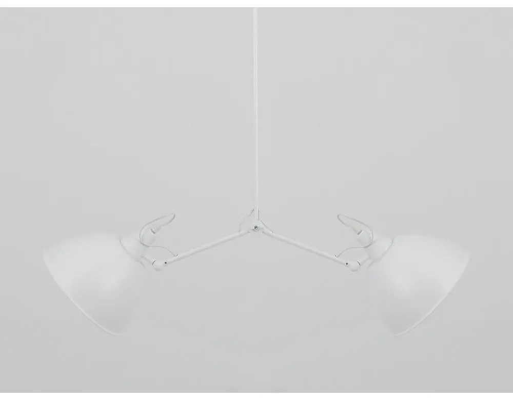 Biele závesné svietidlo s kovovým tienidlom 104x104 cm Coben - CustomForm