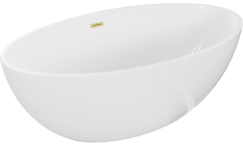 Mexen Nike, voľne stojaca vaňa 175 x 100 cm, biela, zlatý matný prepad, 54071751000-55
