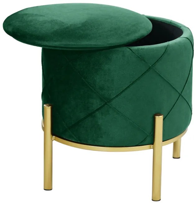 Úložná taburetka SAVANA fľaškovo zelená