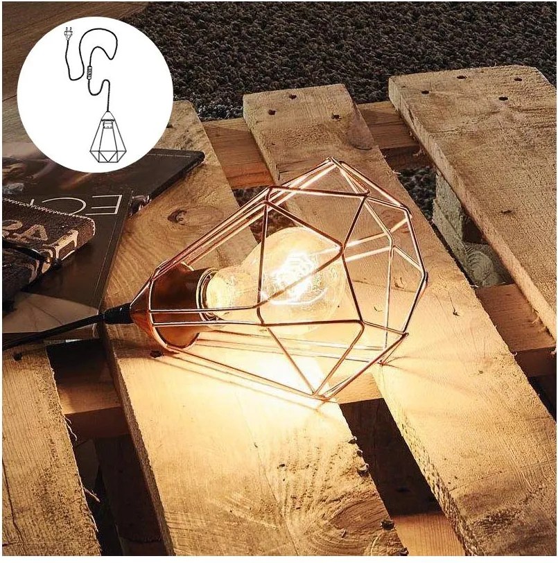 Eglo 94197 - Stolné svietidlo do zásuvky TARBES 1xE27/60W/230V