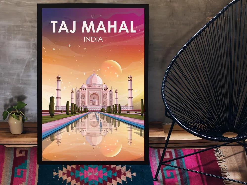 Poster Taj Mahal - Poster A3 + čierny rám (46,8€)
