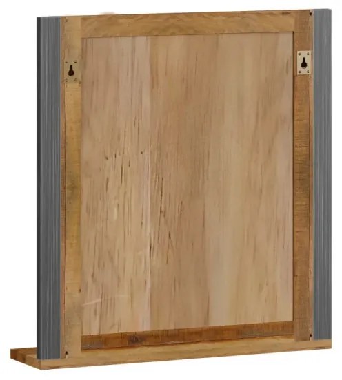 furniture-nabytek.cz - Masívne kúpeľňové zrkadlo Detroit z recyklovanej borovice a kovu, lakované, hnedé – 60×15×65 cm