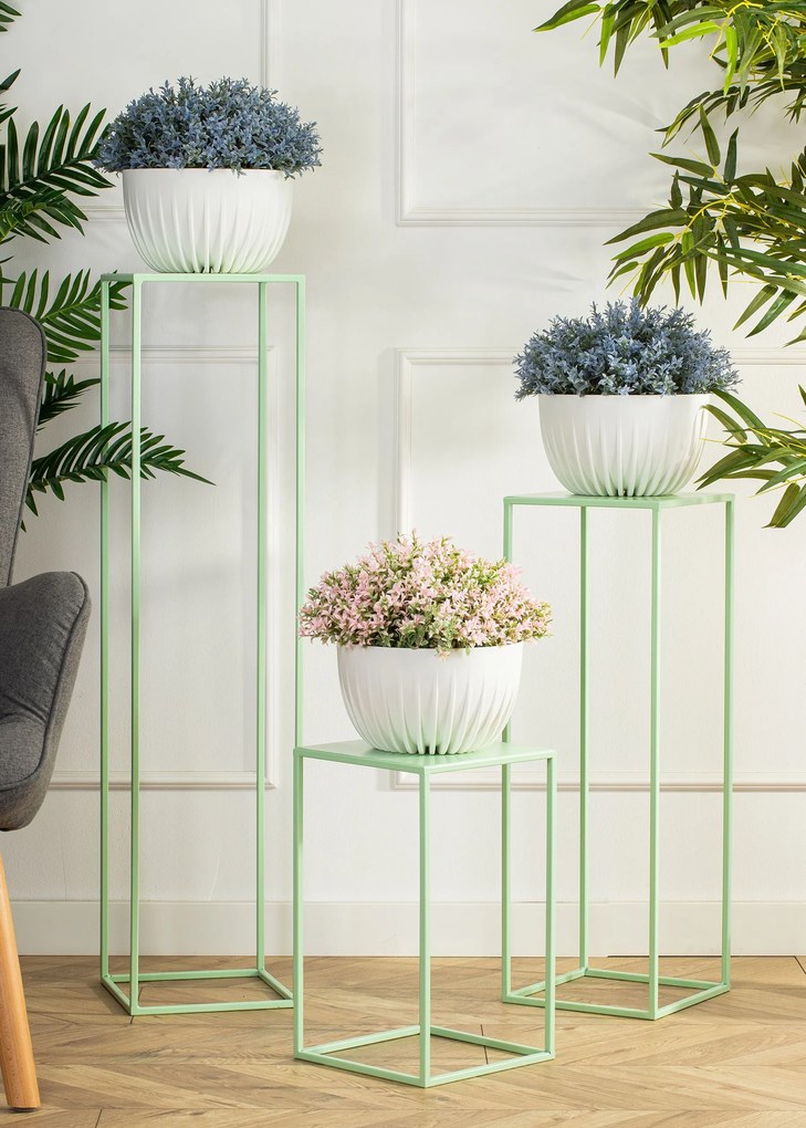 STOJAN NA KVETINÁČ SIMPLE 70X24X24 CM SVETLOZELENÁ