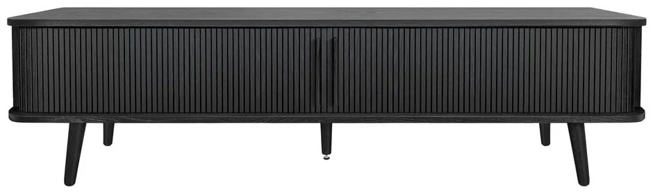 Čierny TV stolík v dekore duba 178x50x40 cm Rove – Woodman