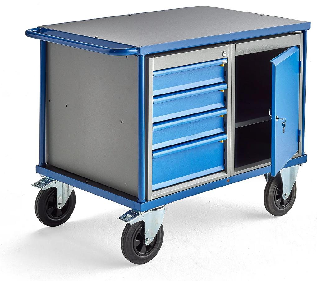Dielenský vozík MOBILE, 1 skriňa + 1 zásuvková skrinka, 875x1000x700 mm