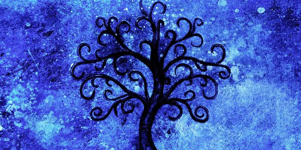 Obraz strom života na modrom pozadí Varianta: 100x50