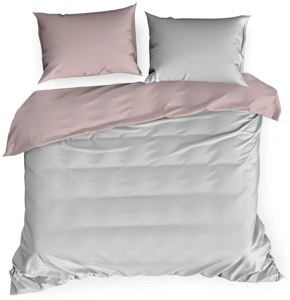 Kvalitné posteľné obliečky bavlnený satén púdrovo sivej farby