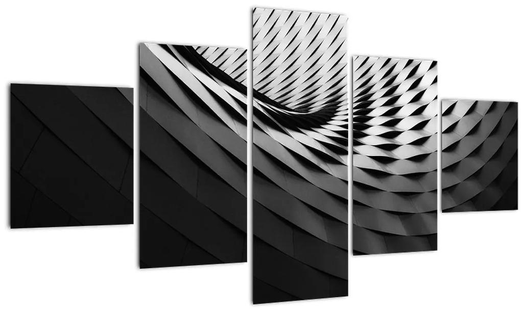 Abstraktný obraz - čiernobiela špirála (125x70 cm), 40 ďalších rozmerov