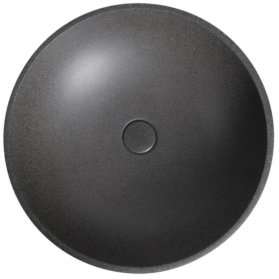 Sapho - Umývadlo na dosku TURF, priemer 44 cm, betón/čierny granit