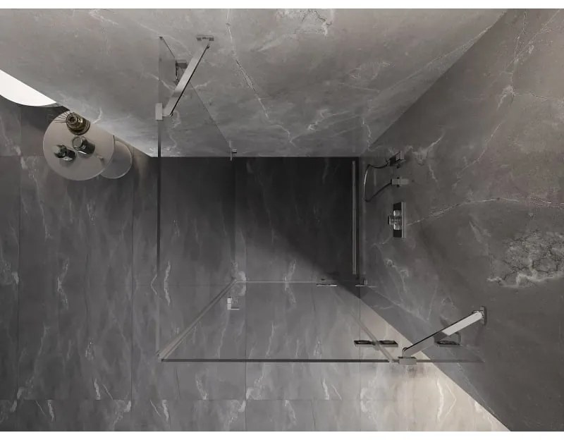 Mexen Lunar, 1-krídlový sprchový kút, pravý, 80 x 80 cm, 8mm číre sklo, chrómový profil, 834-080-080-01-00-P