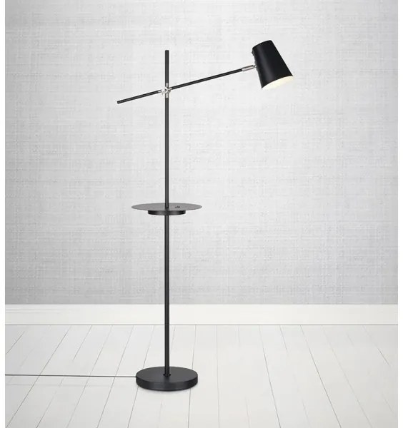 Markslöjd 107307 - Stojacia lampa s USB LINEAR 1xE14/40W/230V