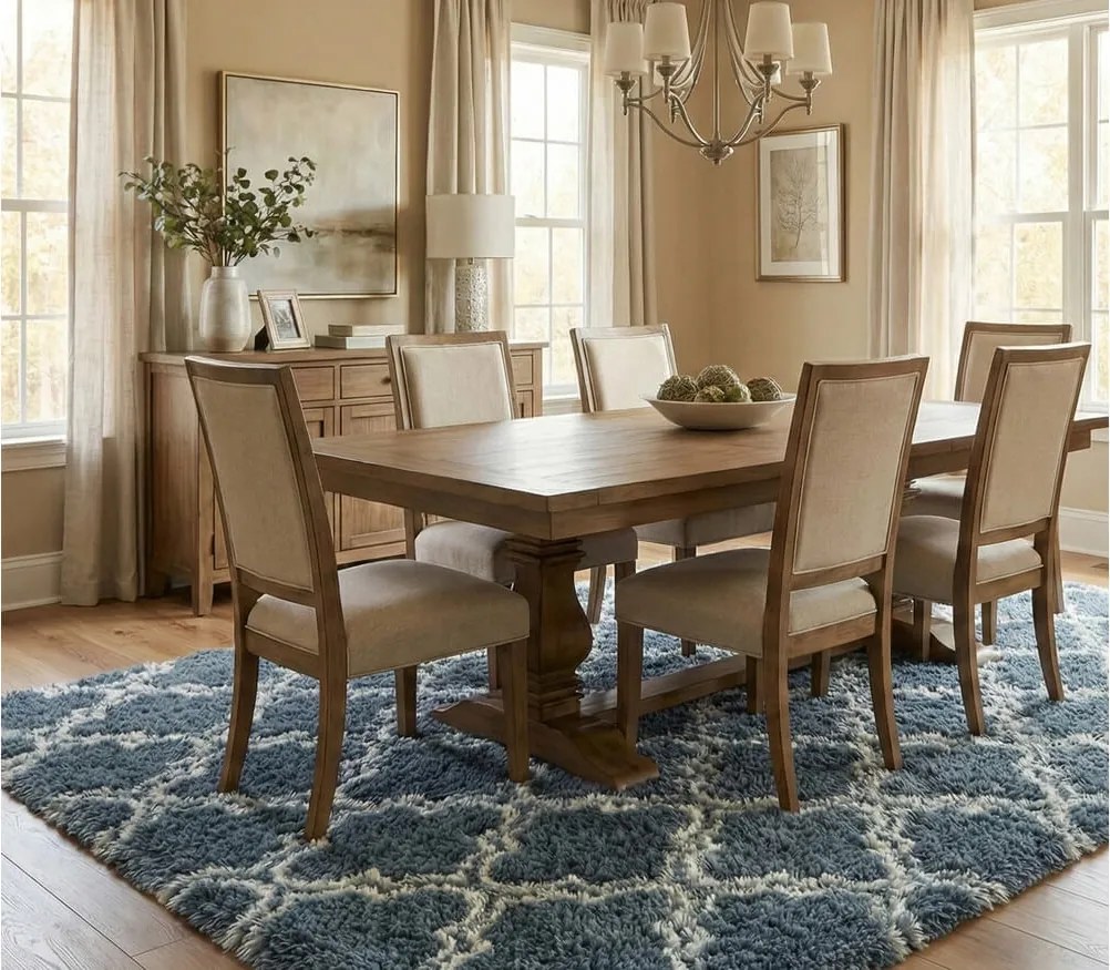 TZ Sivo-modrý vzorovaný koberec shaggy Decor Latern Rozmer: 120x170 cm