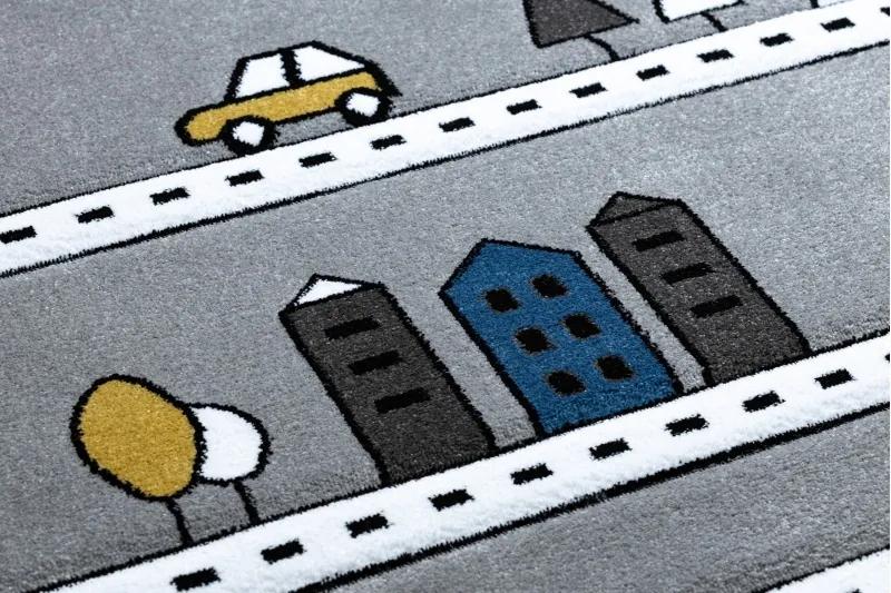 styldomova Detský sivý koberec PETIT Cesta a ulice