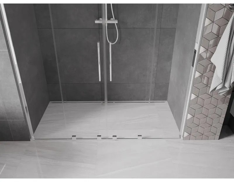 Mexen Velar L Duo, posuvné sprchové dvere do otvoru 180 cm, 8mm číre sklo, chrómová, 871-180-003-02-01