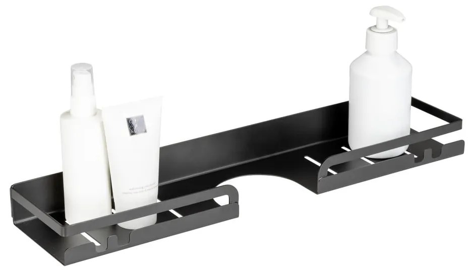 Čierna samodržiaca kúpeľňová polička z nerezovej ocele Altarella - Wenko