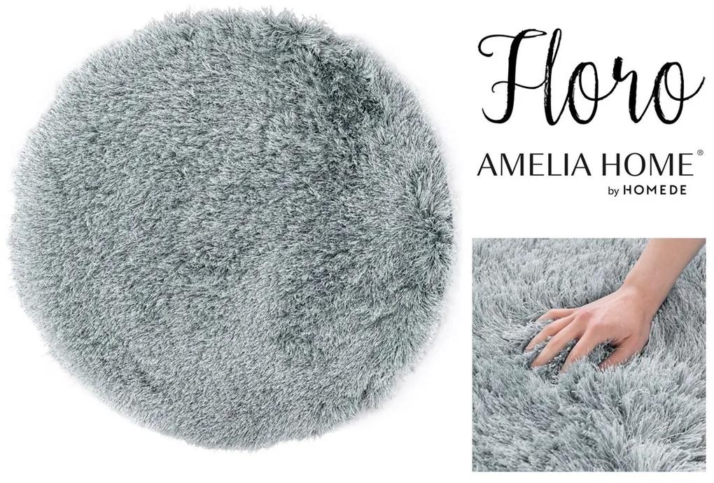 Okrúhly koberec Floro sivý