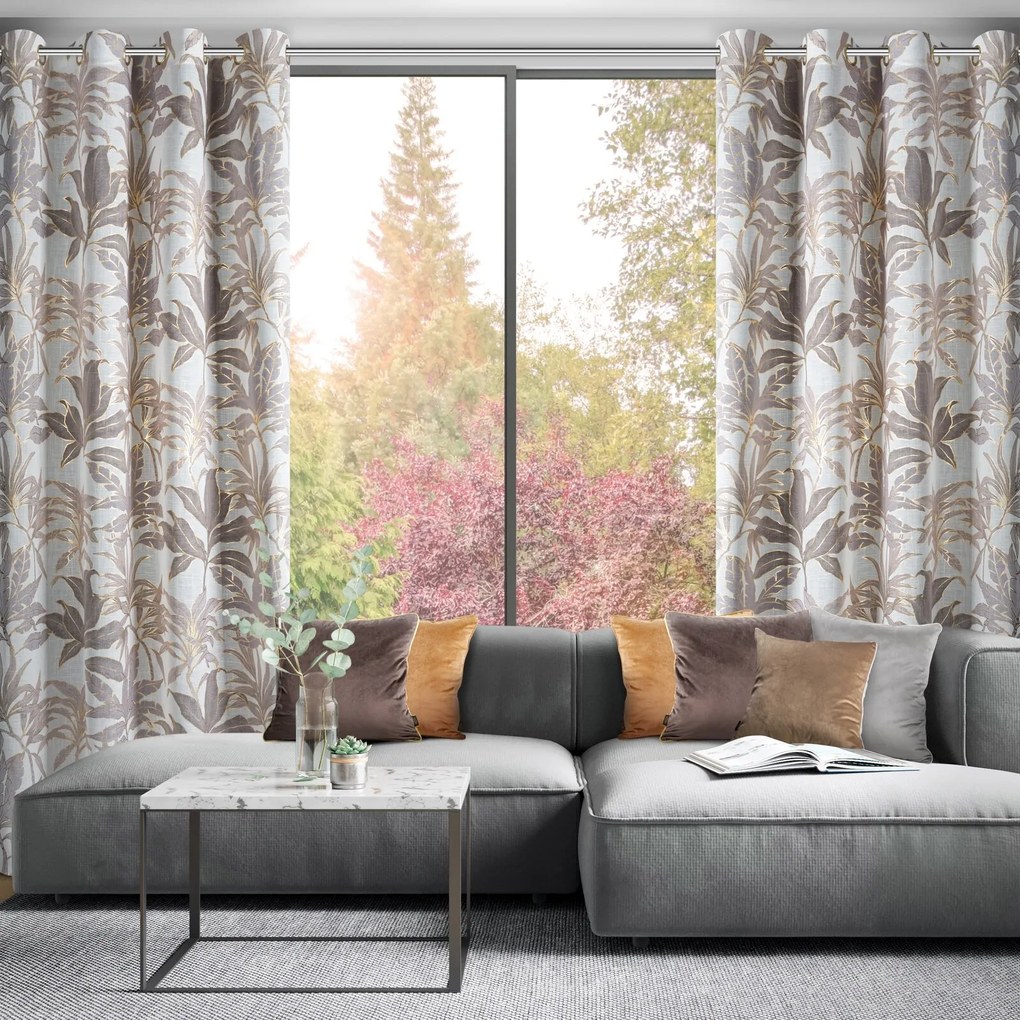 ZÁVES NA KRÚŽKOCH ANELI 135X250 CM LISTY