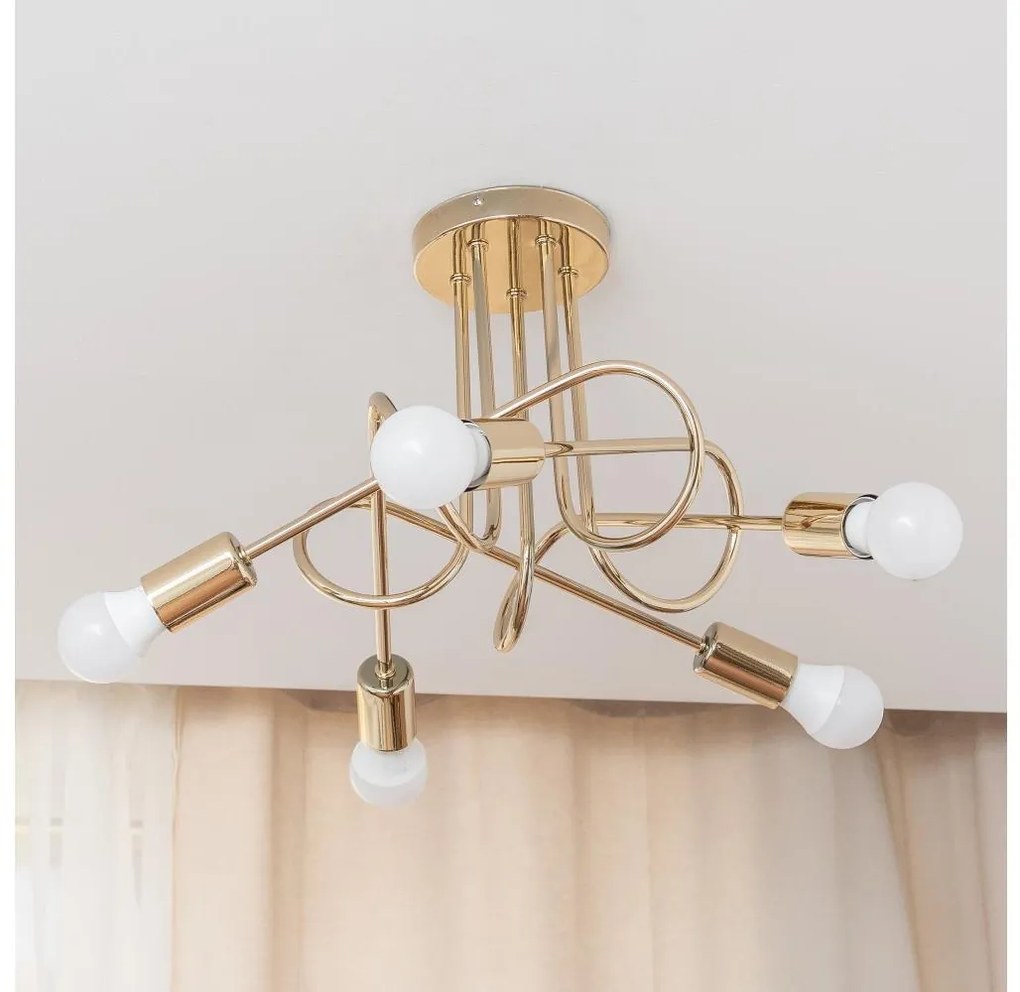 Prisadený luster OXFORD 5×E27/15W/230V zlatý