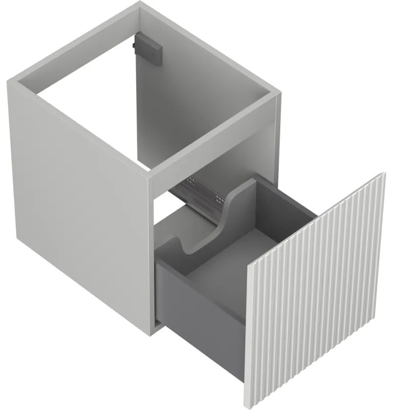 Mexen Rivel, kúpeľňová skrinka 40 cm, 1 zásuvka, drážkovaná, sivá matná, 91A20-04047-1-BF62