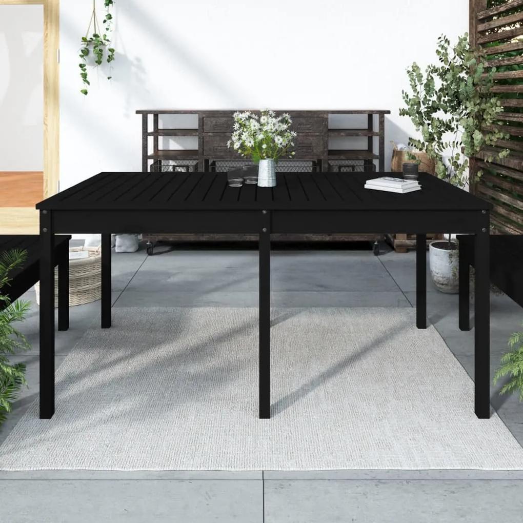 Záhradný stolík čierny 159,5x82,5x76 cm borovicový masív 823980
