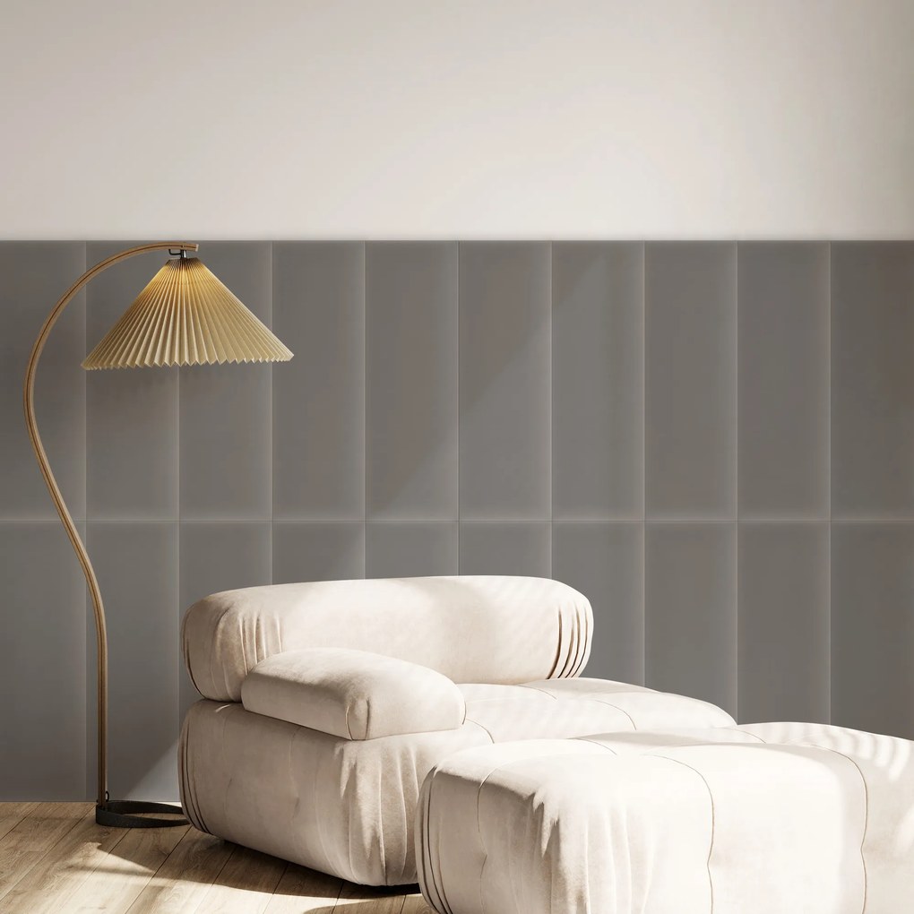Zamatový čalúnený panel - Obdĺžnik - 60x30cm Farba: Šedá