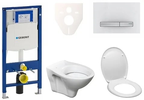 Cenovo zvýhodnený závesný WC set Geberit do ľahkých stien / predstenová montáž + WC Ceramia S-Line Pro 111.300.00.5ND8