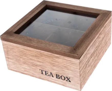 Box na čaj Vintage Home 16x8 cm, drevený%