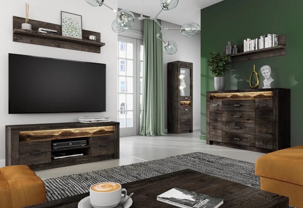 TV stolík Indianapolis 137 cm jaseň tmavý
