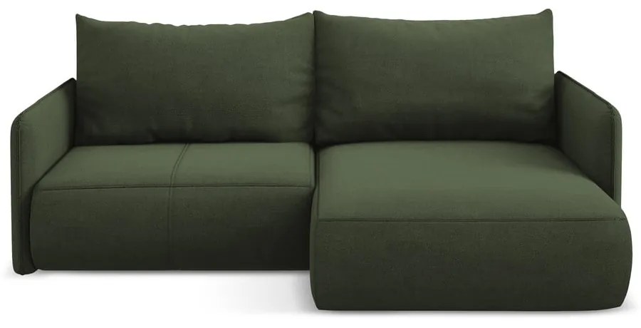 Zelená rozkladacia/s úložným priestorom rohová pohovka (pravý roh) Nanea – Makamii