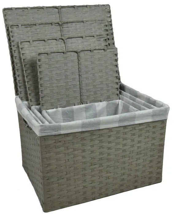 Úložný box s vekom sivý Rozmery (cm): 40x29, v. 28