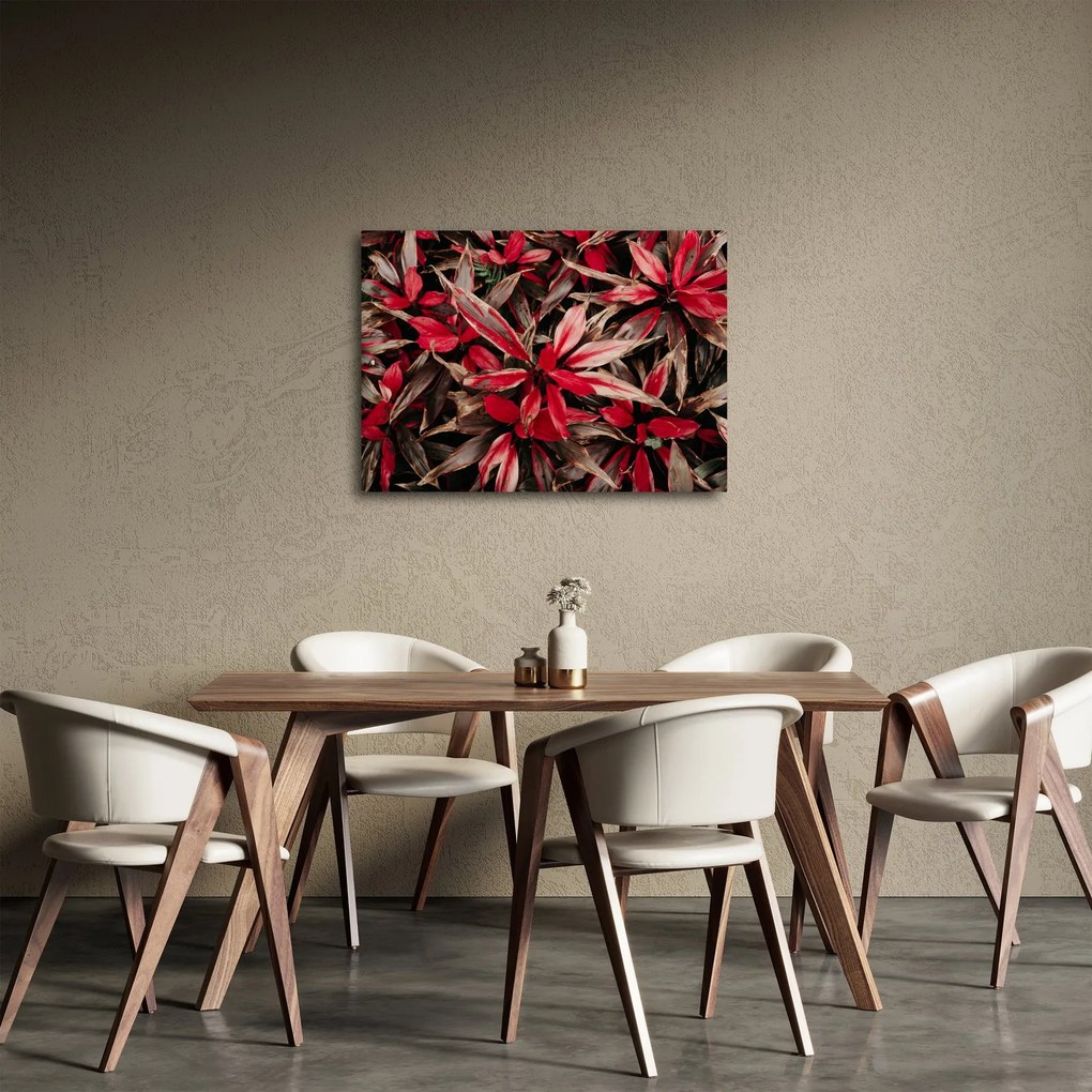 Obraz červených okvetných lístkov (70x50 cm)
