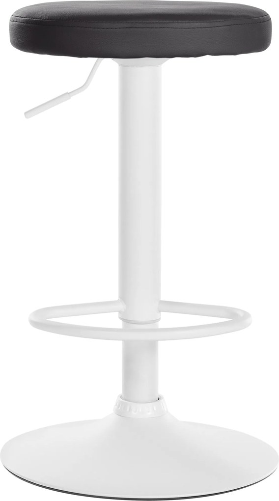 Barová stolička Ponte - koženka, biely rám - Čierna