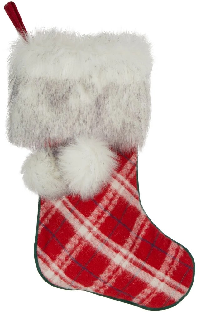 VIANOČNÁ PONOŽKA NA KRB GRID 28X50 CM VZOROVANÁ