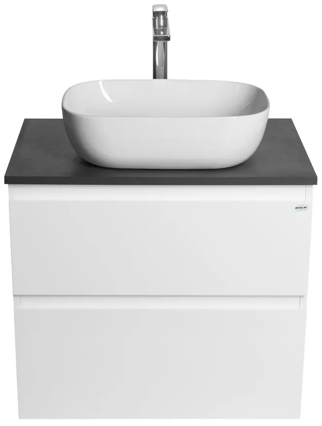Aqualine Aqualine, ALTAIR skrinka s doskou 68 cm, biela/antracit bridlica, AI270-03