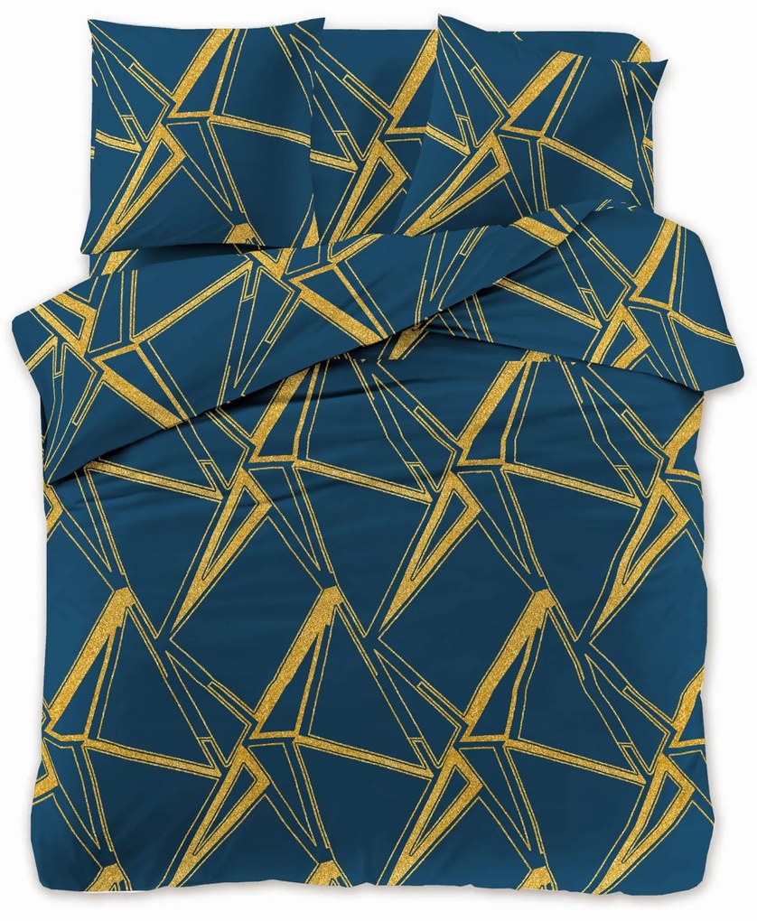 Sada obliečok z mikrovlákna TUDONS modrá + plachta Jersey 90x200cm