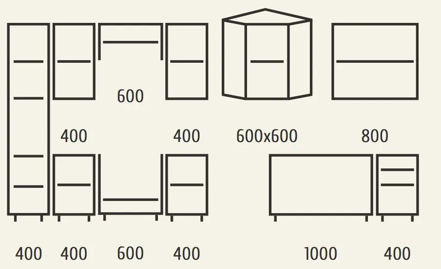 Rohová kuchynská linka MDF RIZAM, biela