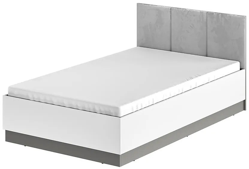 Posteľ 120 Mell 01 šedá + rošt so zdvihákom