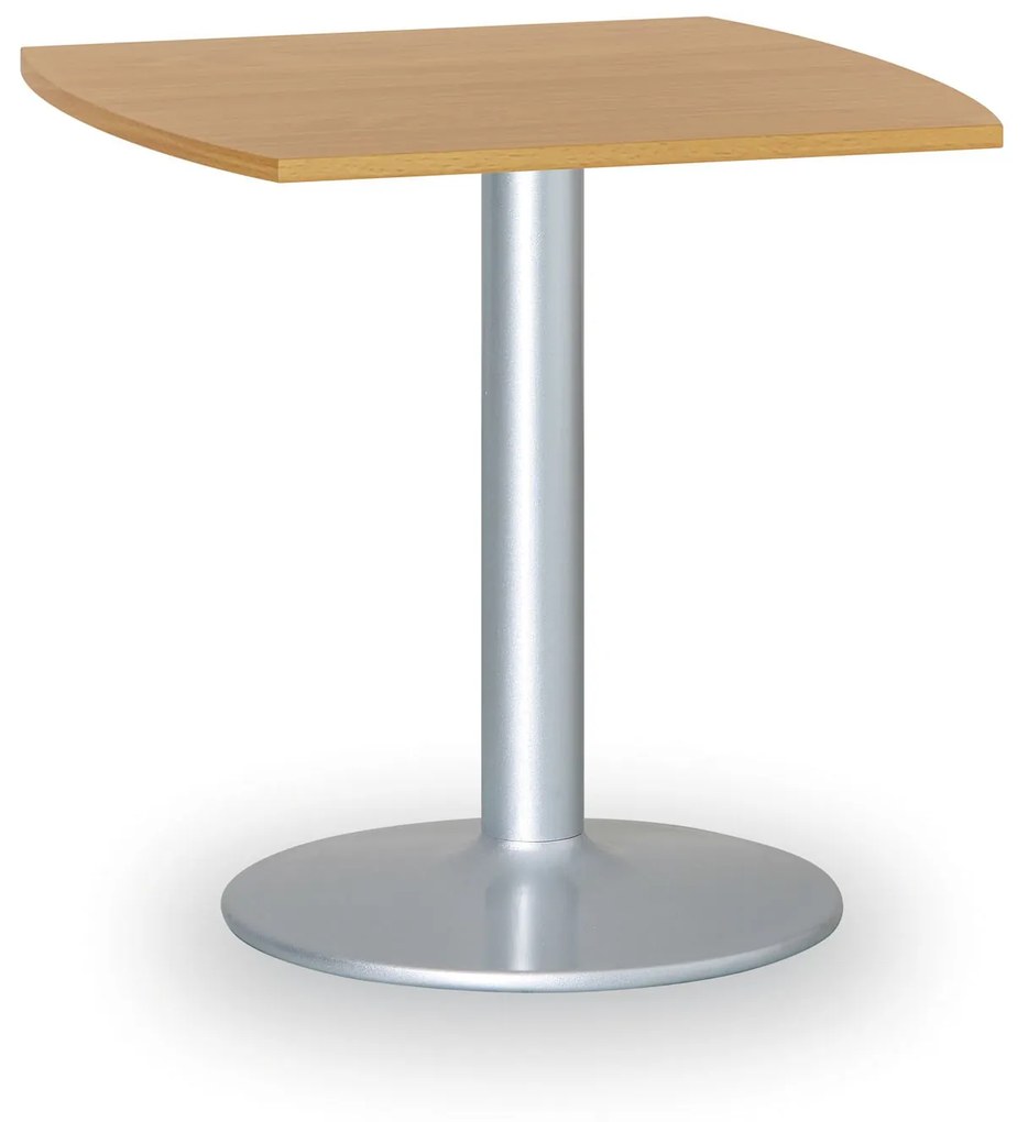 Konferenčný stolík ZEUS II, 660x660 mm, sivá podnož, doska buk