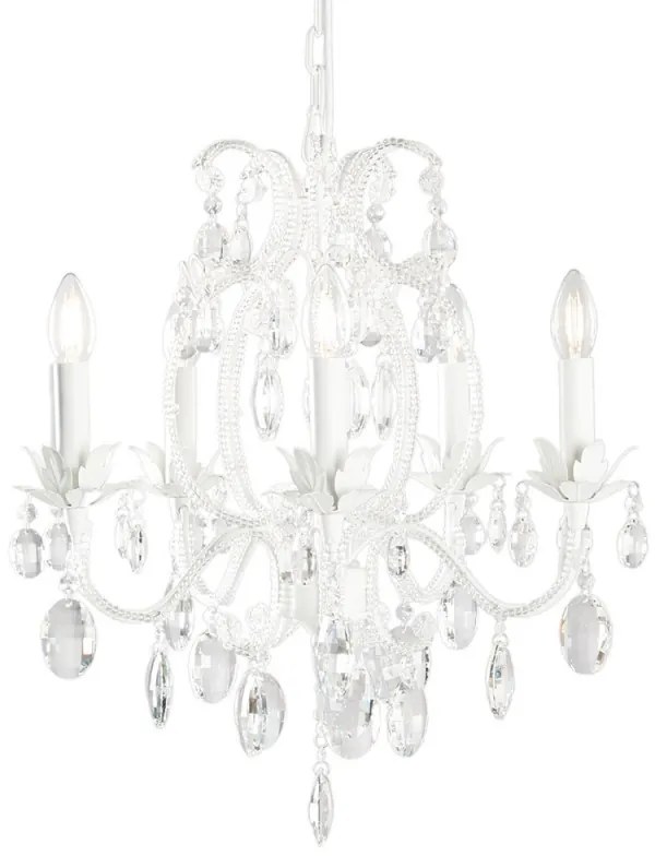 Biely krištáľ luster do spálne Ø50