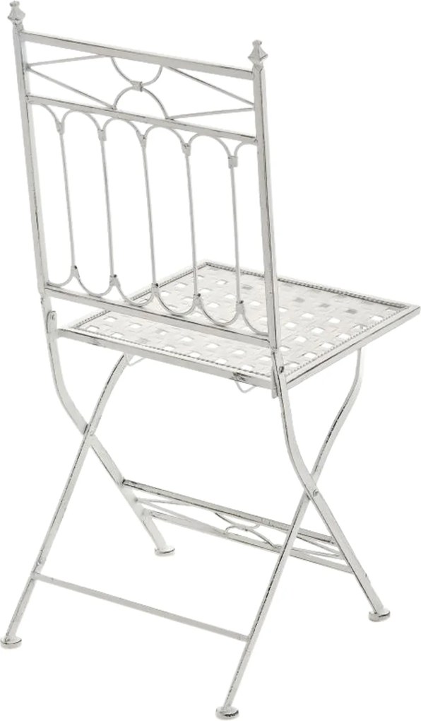 Kovová skladacia stolička Asina (SET 2 ks) - Biela antik