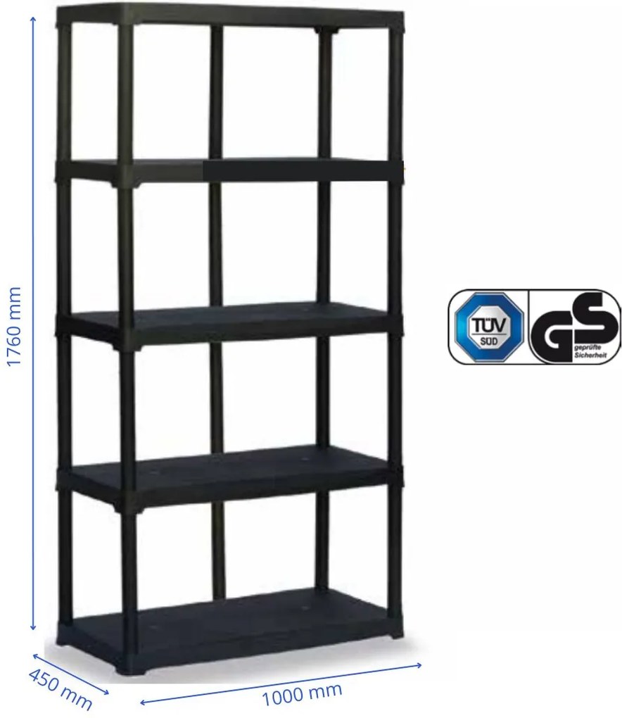 ARTPLAST Regál 5 políc, 1000x400x1760mm